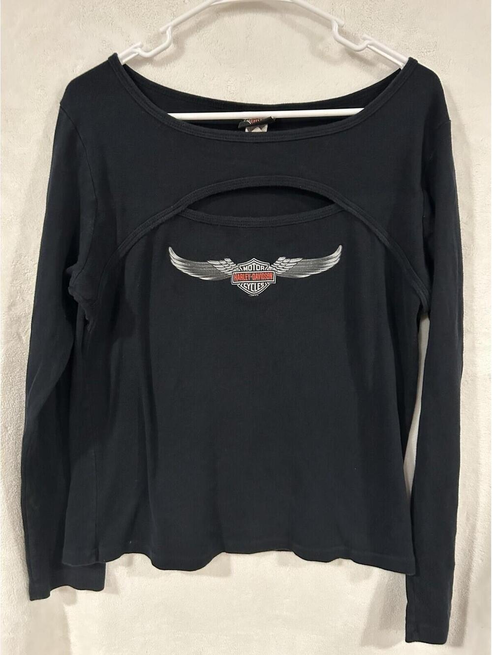 Harley-Davidson Women's Black Detroit Mi VTG LONG SLEEVE SEE DESC XXL